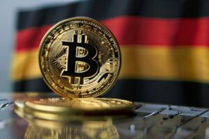 default bitcoins on the german stock exchange and german flag 0
